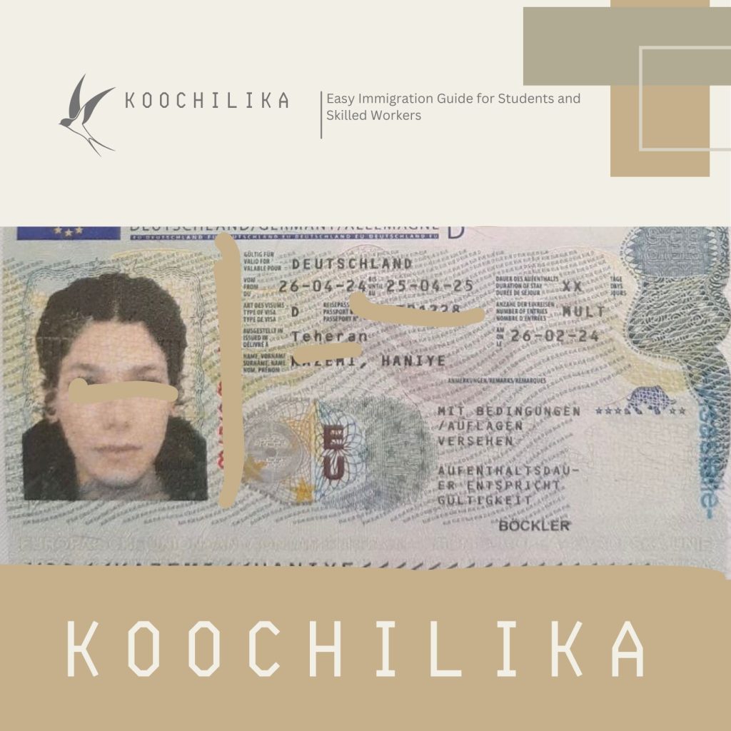 نمونه ویزای اوسبیلدونگ دستیار پزشک هانیه ی عزیز .